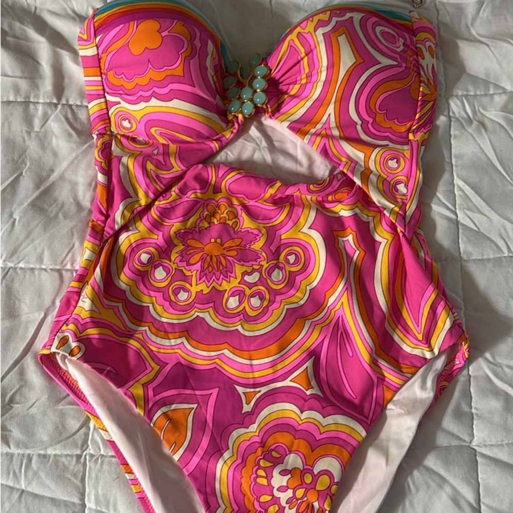 Trina Turk Pink and Orange Swimsuit